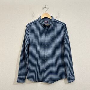 UNTUCKIT Bergstrom Shirt Blue Gingham Slim Fit Button Down LS Flannel